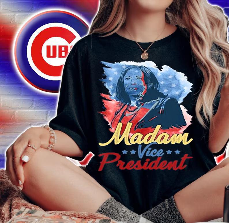 Kamala Harris Madam vice president Vintage USA Flag T-Shirt t-shirt
