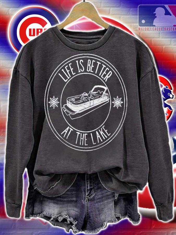 Life Is Better At The Lake Pontoon Boat Fishing Shirt t-shirt sweatshirt