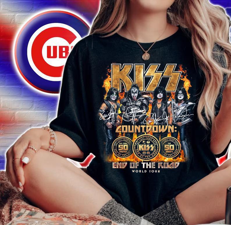 Kiss Countdown The Final 50 Shows The Last Tour Ever End Of The Road World Tour t-shirt woman shirt
