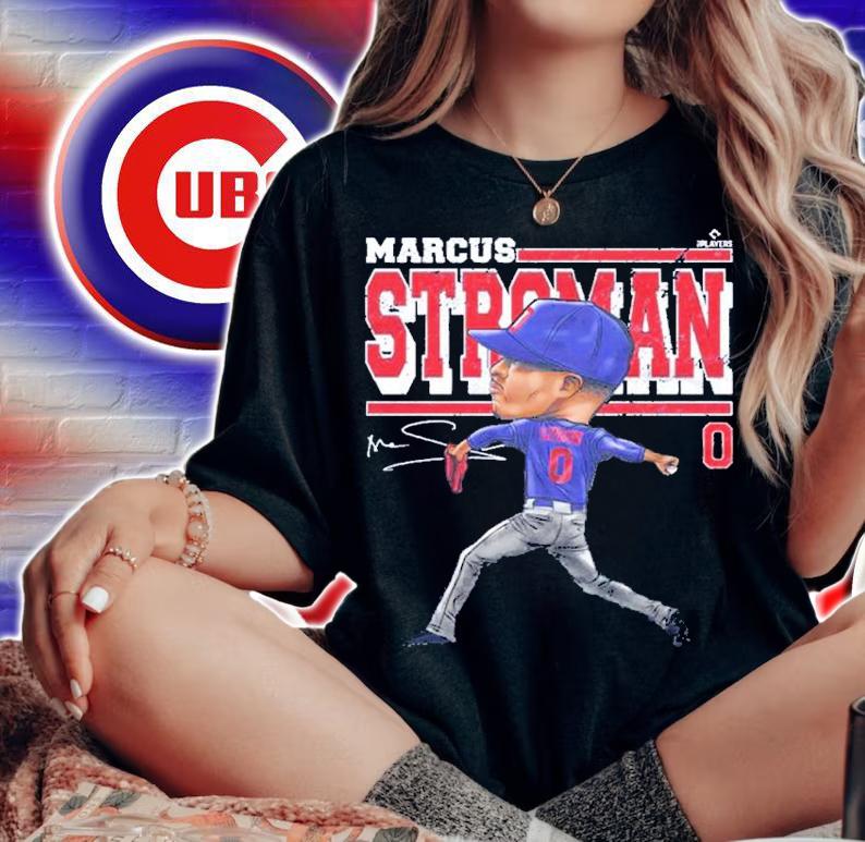Marcus Stroman Chicago Cartoon Baseball Signatures Shirt t-shirt woman shirt