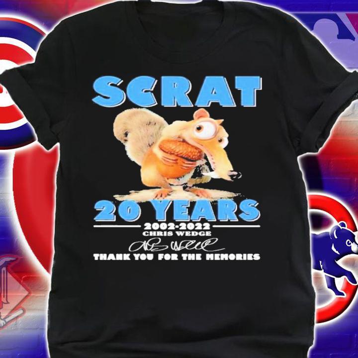 Scrat 20 Years 2002-2022 Signatures Thank You For The Memories Shirt t-shirt shirt