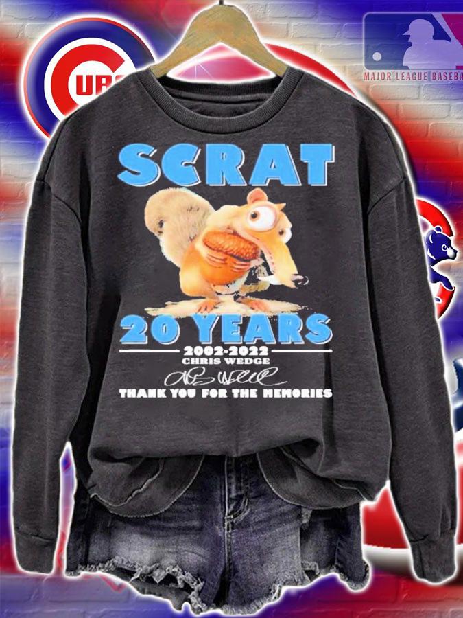 Scrat 20 Years 2002-2022 Signatures Thank You For The Memories Shirt t-shirt sweatshirt