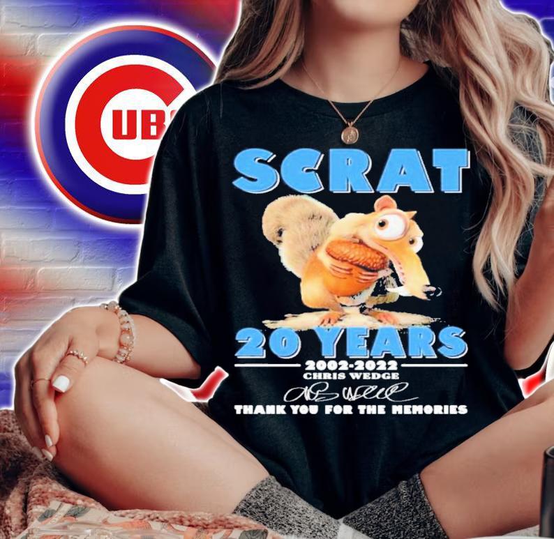 Scrat 20 Years 2002-2022 Signatures Thank You For The Memories Shirt t-shirt woman shirt