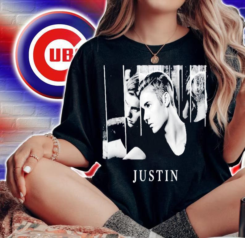 Justin Bieber Official Reflection Photo B&W T-Shirt t-shirt woman shirt