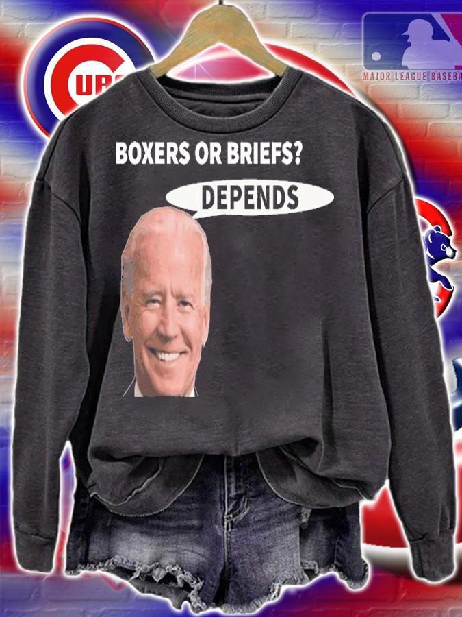 Joe Biden Boxers Or Briefs Depends T-Shirt t-shirt sweatshirt