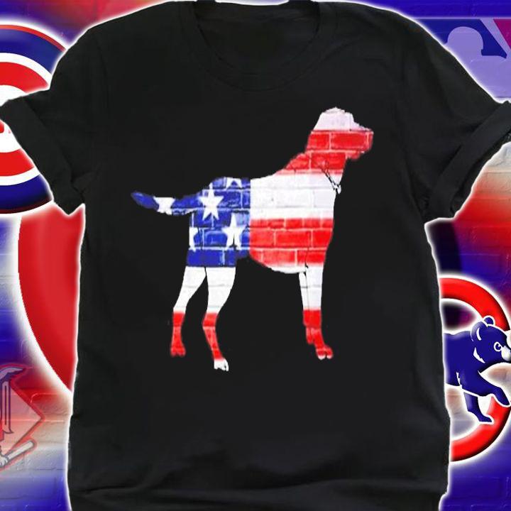 Patriotic Labrador Retriever Wearing Usa Flag Lab Puppy Dog T-Shirt t-shirt