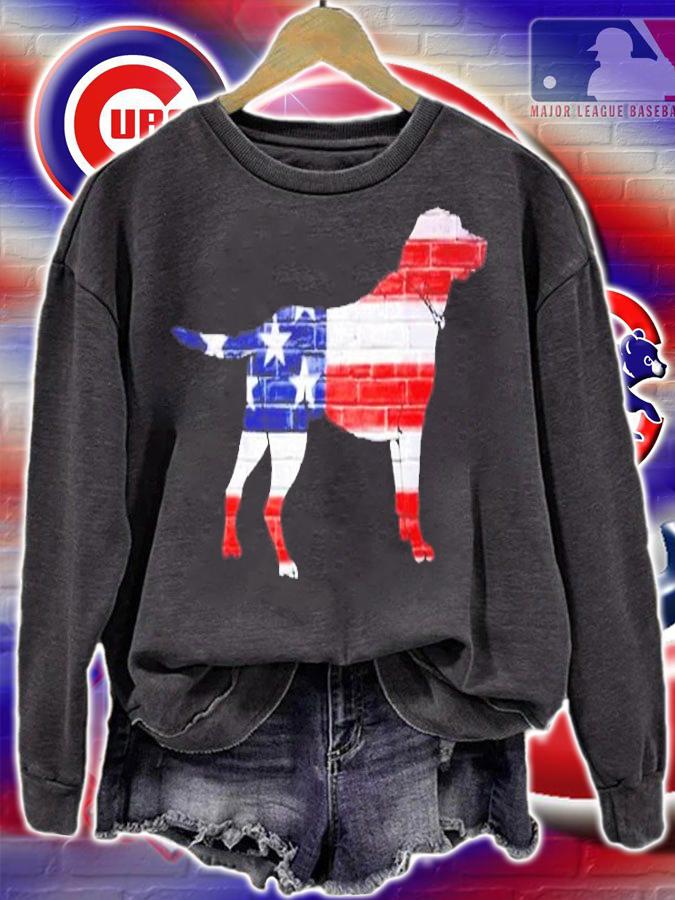 Patriotic Labrador Retriever Wearing Usa Flag Lab Puppy Dog T-Shirt t-shirt