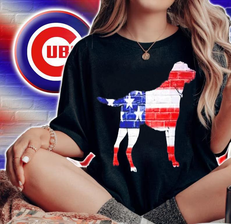 Patriotic Labrador Retriever Wearing Usa Flag Lab Puppy Dog T-Shirt t-shirt