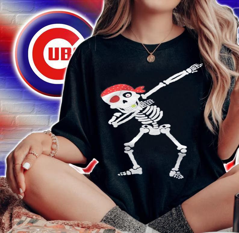 Dabbing Skeleton Pirate Shirt Skull Pirate Dab Halloween Shirt woman shirt
