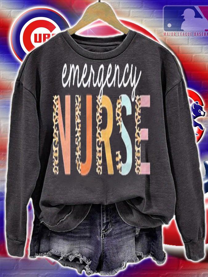 Emergency Nurse Leopard Print Er Nurse Nursing Women Pullover Shirt sweatshirt