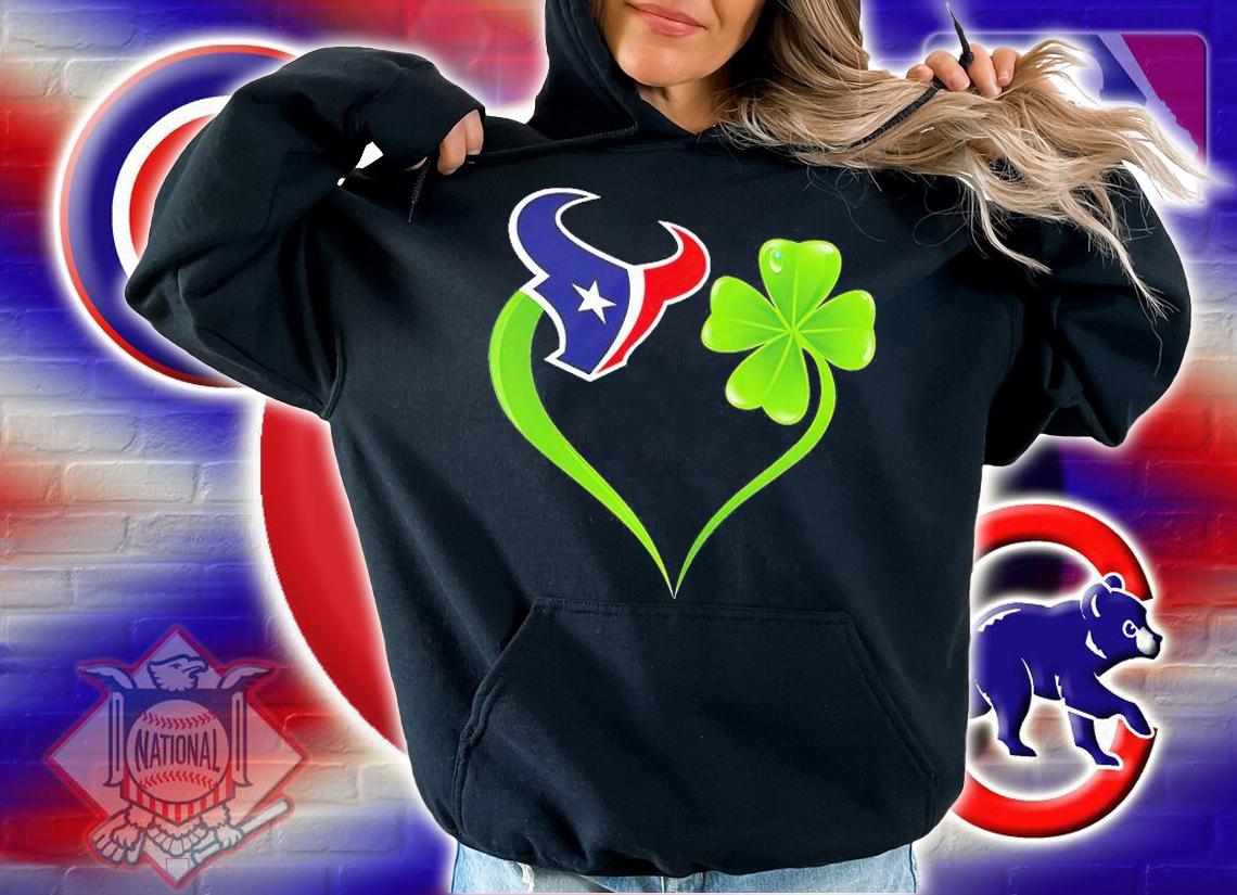 Houston Texans Shamrock Heart St Patrick's Day T-Shirt