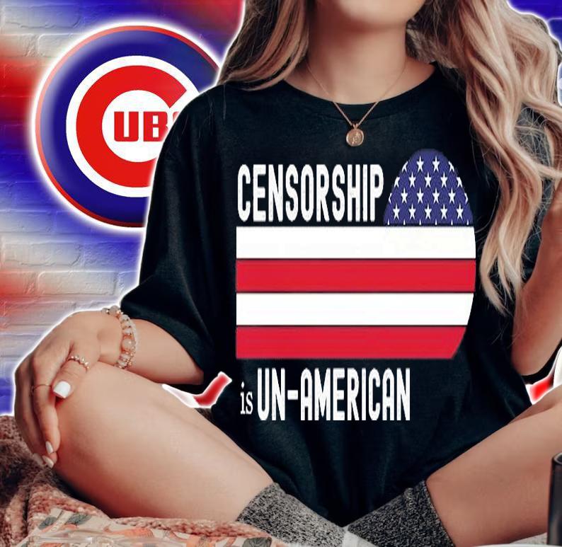 Censorship Is Un American USA Flag T-Shirt woman shirt