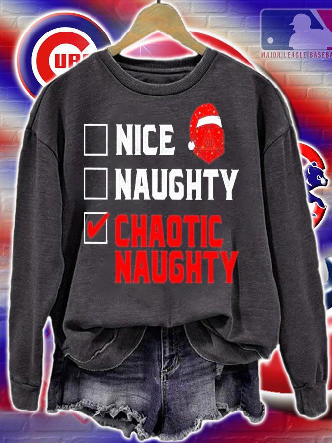 Dungeons D20 RPG Role Playing Santa Nice Naughty Chaotic Naughty Shirt