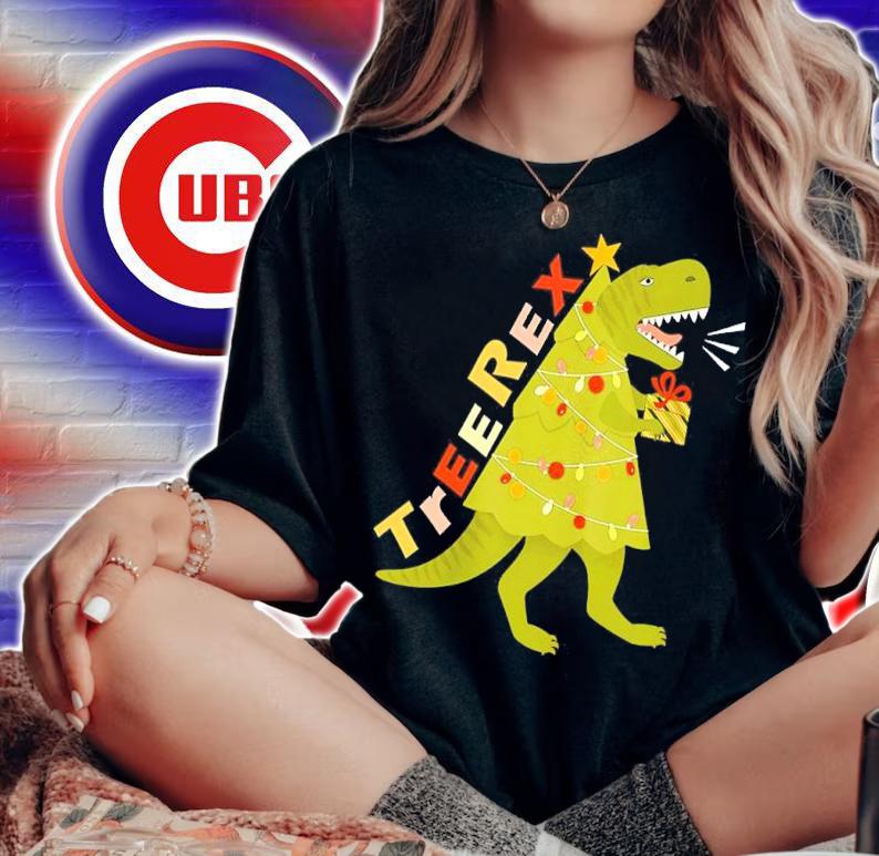Dinosaur Trex Christmas Tree Shirt woman shirt