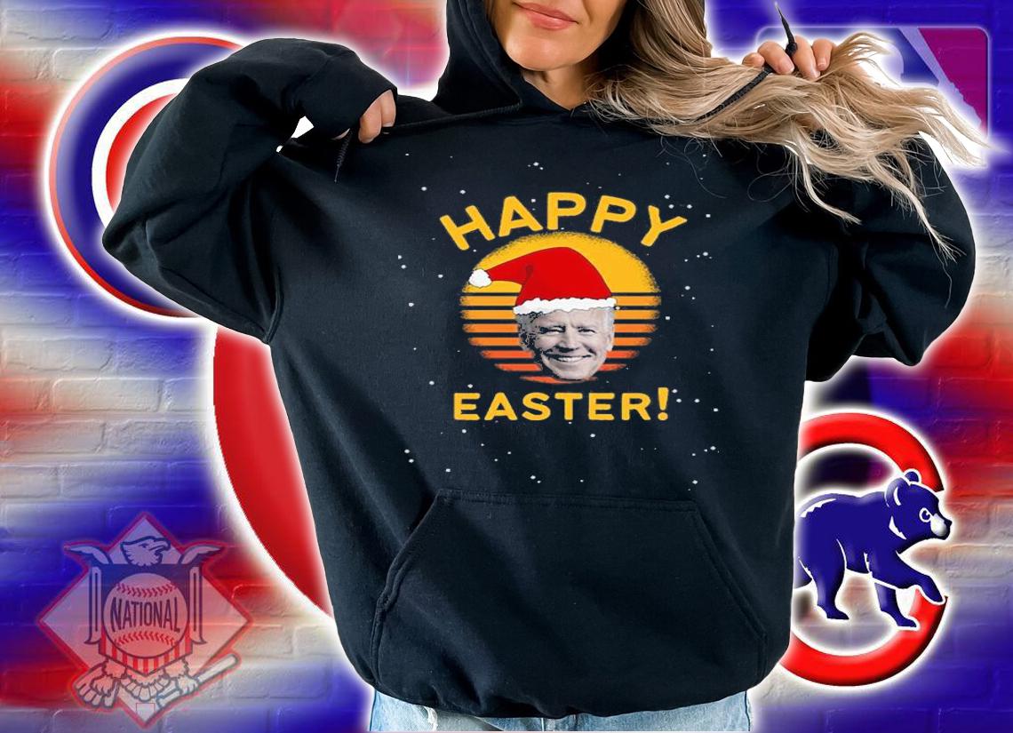 Happy Easter Joe Biden Christmas Santa Hat T-Shirt hoodie