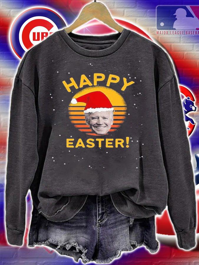 Happy Easter Joe Biden Christmas Santa Hat T-Shirt sweatshirt