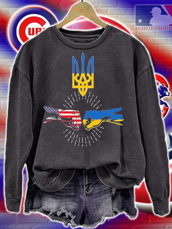 Solidarity With Free Ukraine Shirt, Ukrainian American Flag T-Shirt sweatshirt