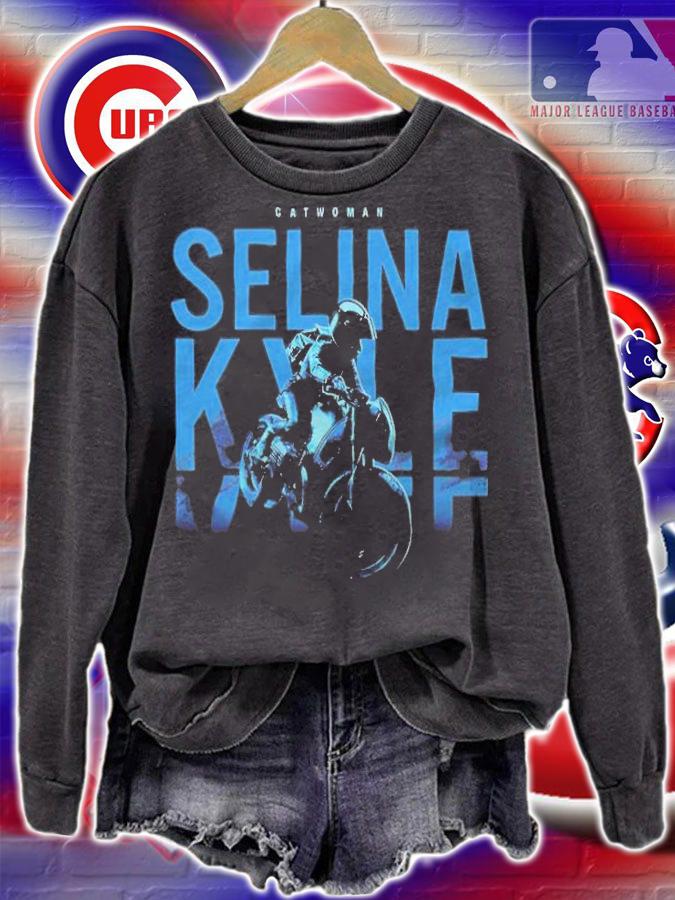 Catwoman Selina Kyle ride motorbike T-shirt sweatshirt