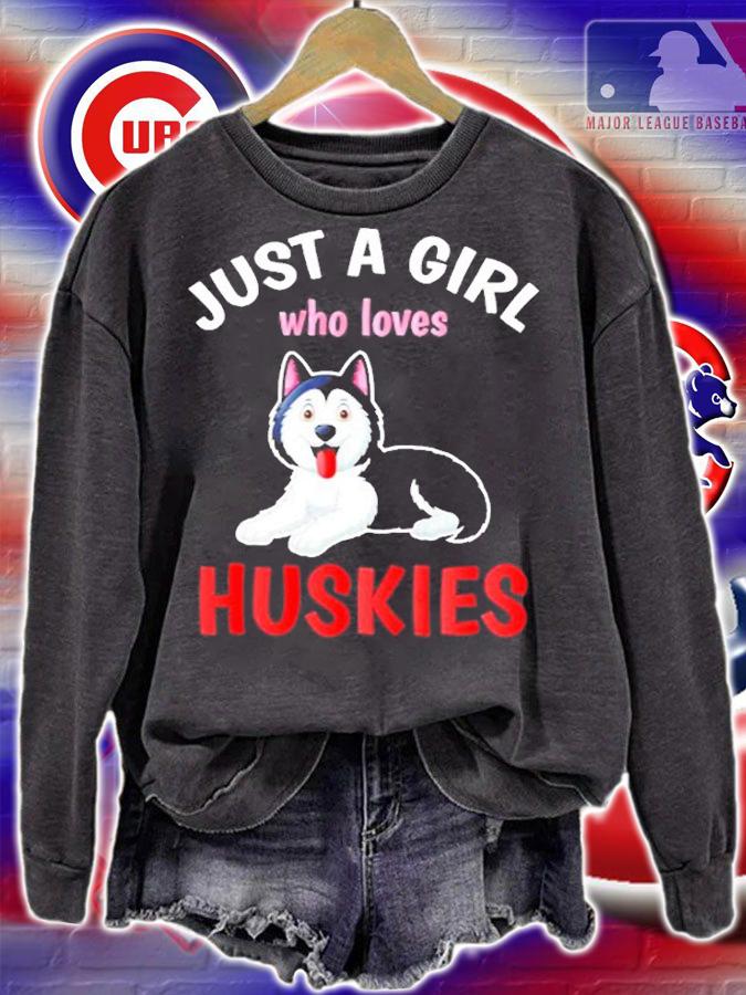 Just A Girl Who Loves Huskies Dog Owner Women Siberian Husky T-Shirt