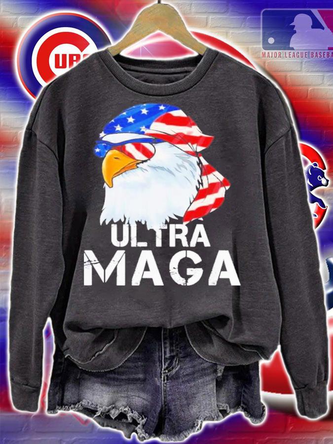 Ultra MAGA Patriotic Eagle 4th Of July American Flag USA Shirt