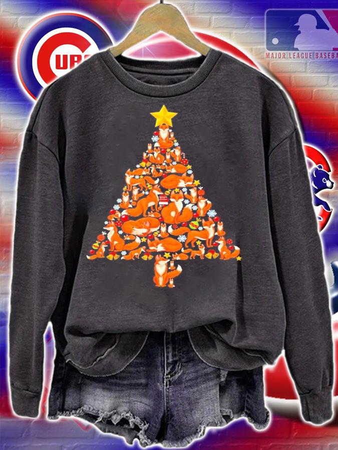 Fox Christmas Tree Shirt sweatshirt