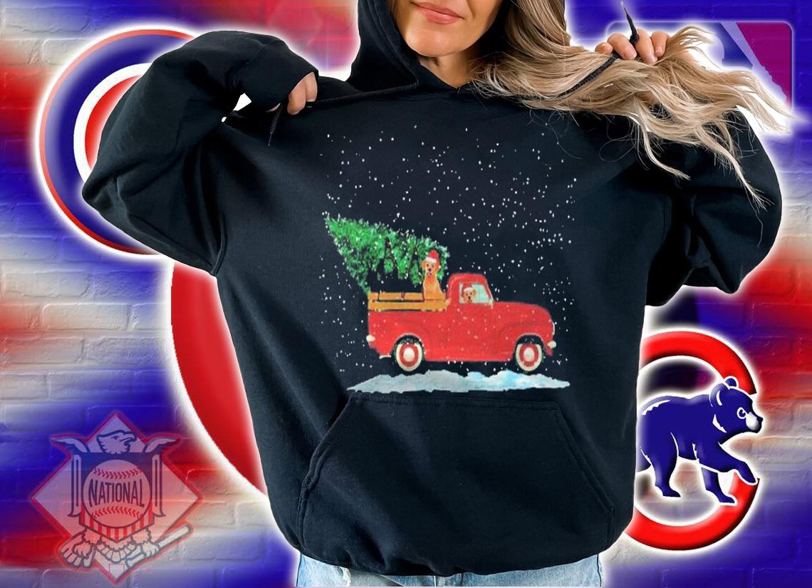 Labrador Retriever Vintage Red Pickup Truck Christmas Tree Shirt hoodie