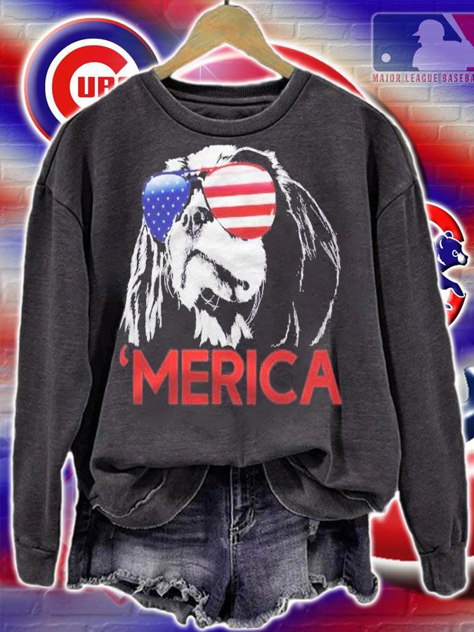 Merica Cavalier King Charles Spaniel American Flag Shirt sweatshirt