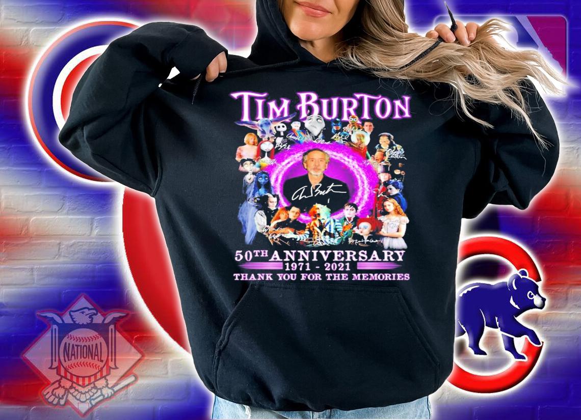 Tim Burton 50th anniversary 1971 2021 thank you for the memories t-shirt