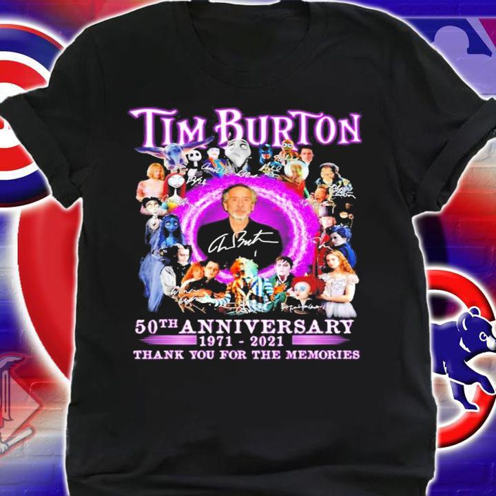 Tim Burton 50th anniversary 1971 2021 thank you for the memories t-shirt