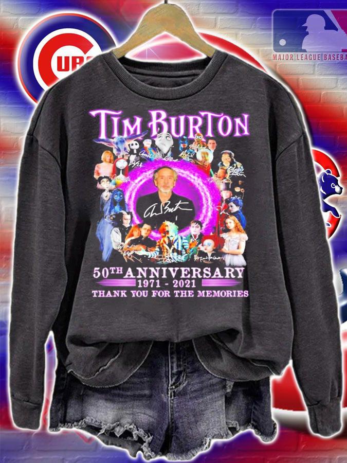 Tim Burton 50th anniversary 1971 2021 thank you for the memories t-shirt