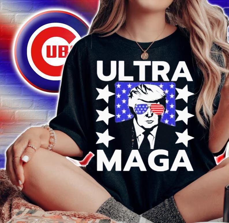 Ultra Maga Donald Trump Glasses USA Flag Shirt woman shirt