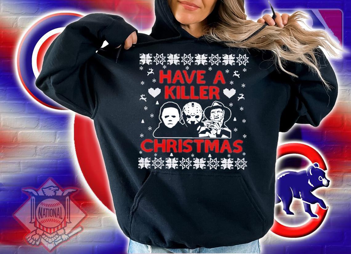 Horror Movie Characters Have A Killer Christmas Ugly Sweater t-shirt hoodie