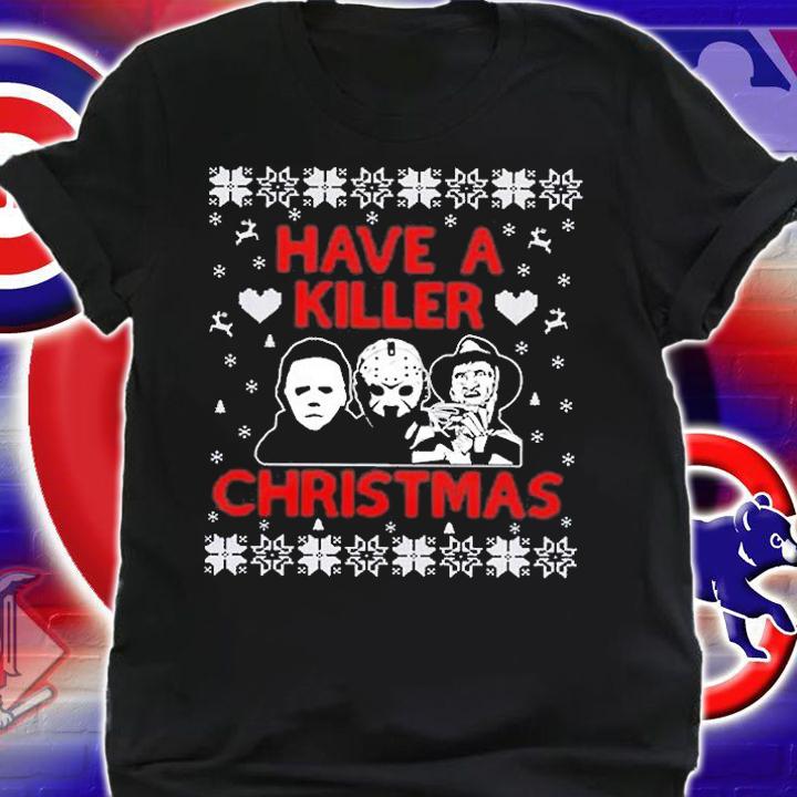 Horror Movie Characters Have A Killer Christmas Ugly Sweater t-shirt shirt