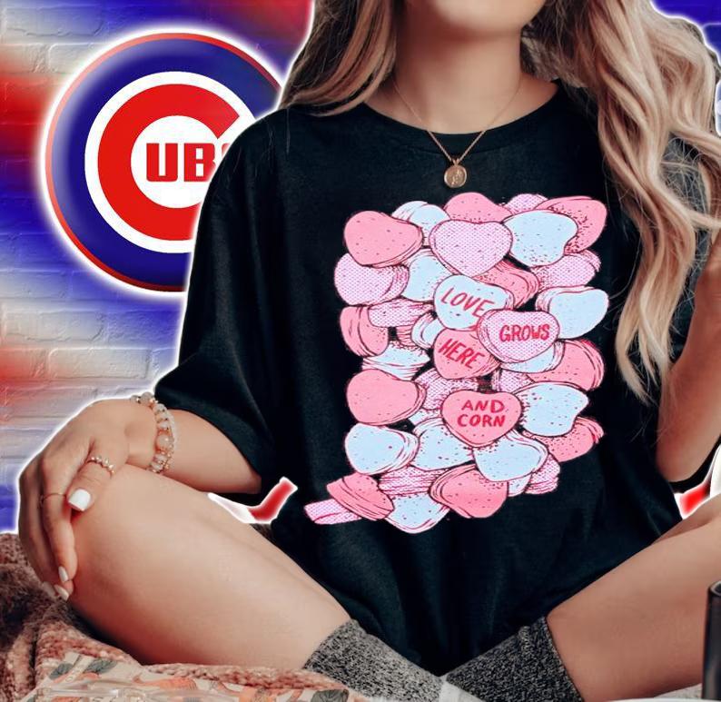 Indiana Valentine love grows here and corn shirt woman shirt