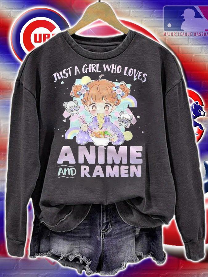 Just A Girl Who Loves Anime And Ramen Bowl Japanese Noodles Premium Shirt sweatshirt