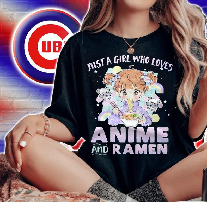 Just A Girl Who Loves Anime And Ramen Bowl Japanese Noodles Premium Shirt woman shirt