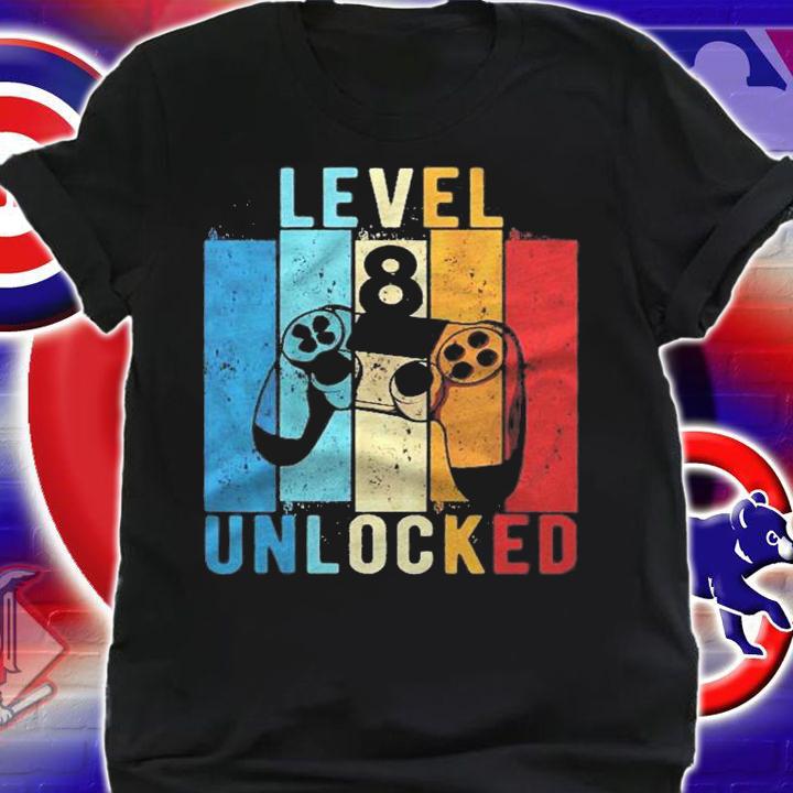 Kids Level 8 Unlocked Video Gamer 8 Year Old 8Th Birthday Gift shirt shirt