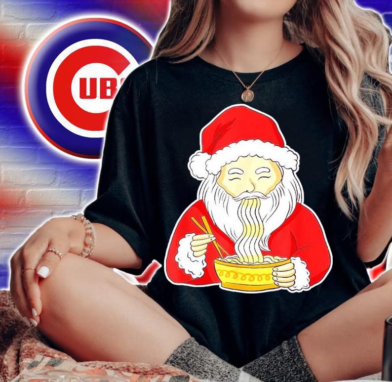 Santa Claus Ramen Noodles Christmas Shirt woman shirt