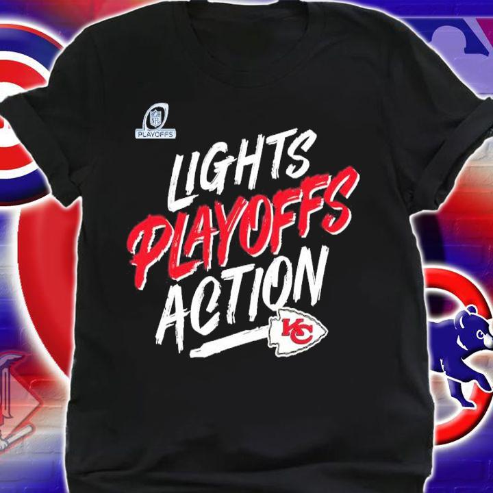 Kansas City Chiefs NFL Playoffs Bound Lights Action 2021 Shirt shirt