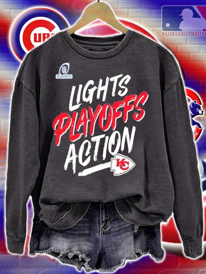Kansas City Chiefs NFL Playoffs Bound Lights Action 2021 Shirt sweatshirt