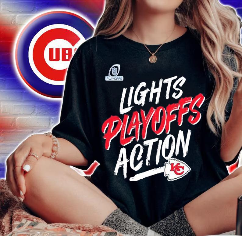 Kansas City Chiefs NFL Playoffs Bound Lights Action 2021 Shirt woman shirt