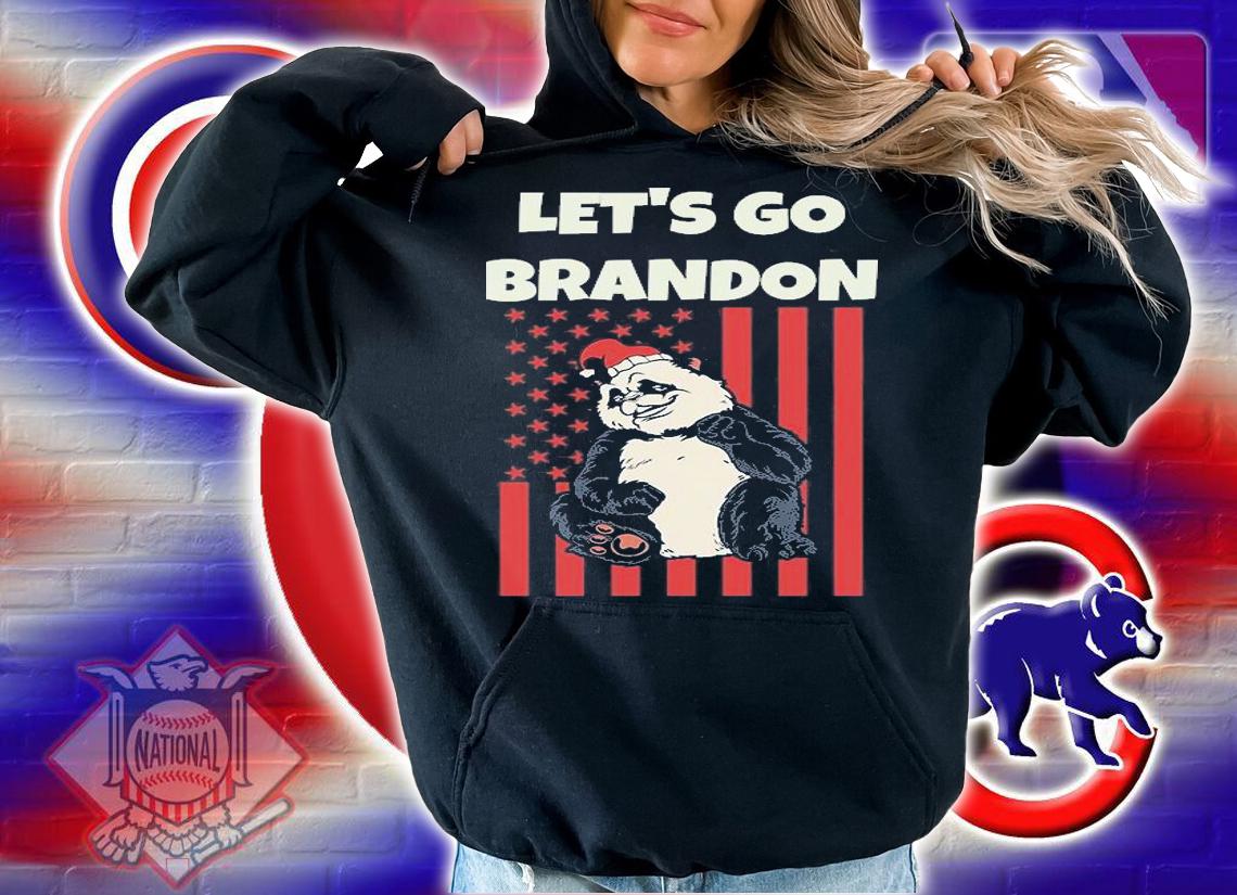 Let's Go Brandon Funny Christmas Anti Biden Bear USA Flag T-Shirt