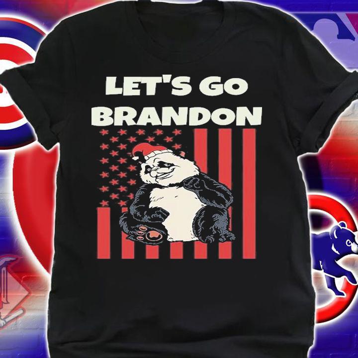 Let's Go Brandon Funny Christmas Anti Biden Bear USA Flag T-Shirt