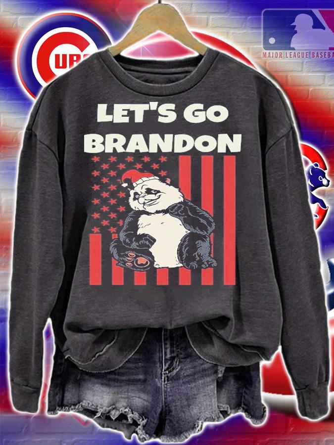 Let's Go Brandon Funny Christmas Anti Biden Bear USA Flag T-Shirt