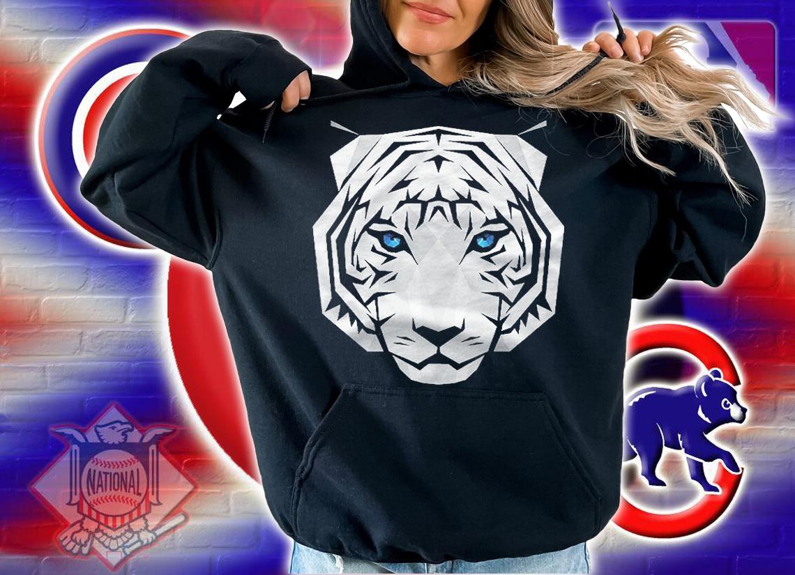 Polygons White Tiger Style Graphic Design Shirt hoodie