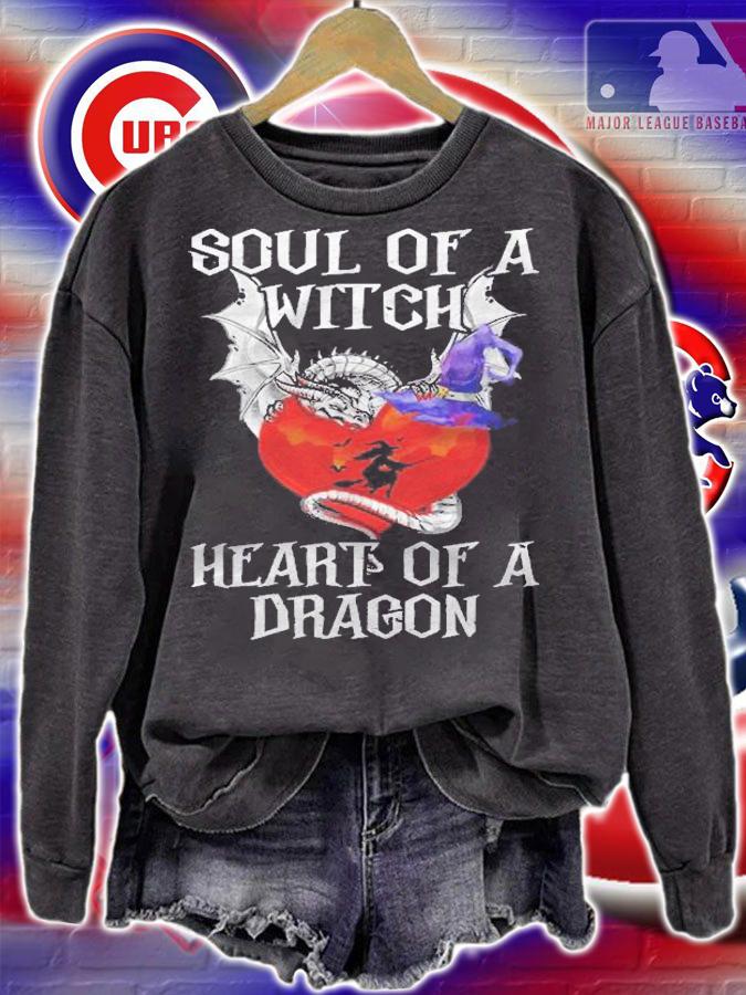 Soul Of A Witch Heart Of A Dragon Halloween Mythical Lover Shirt sweatshirt