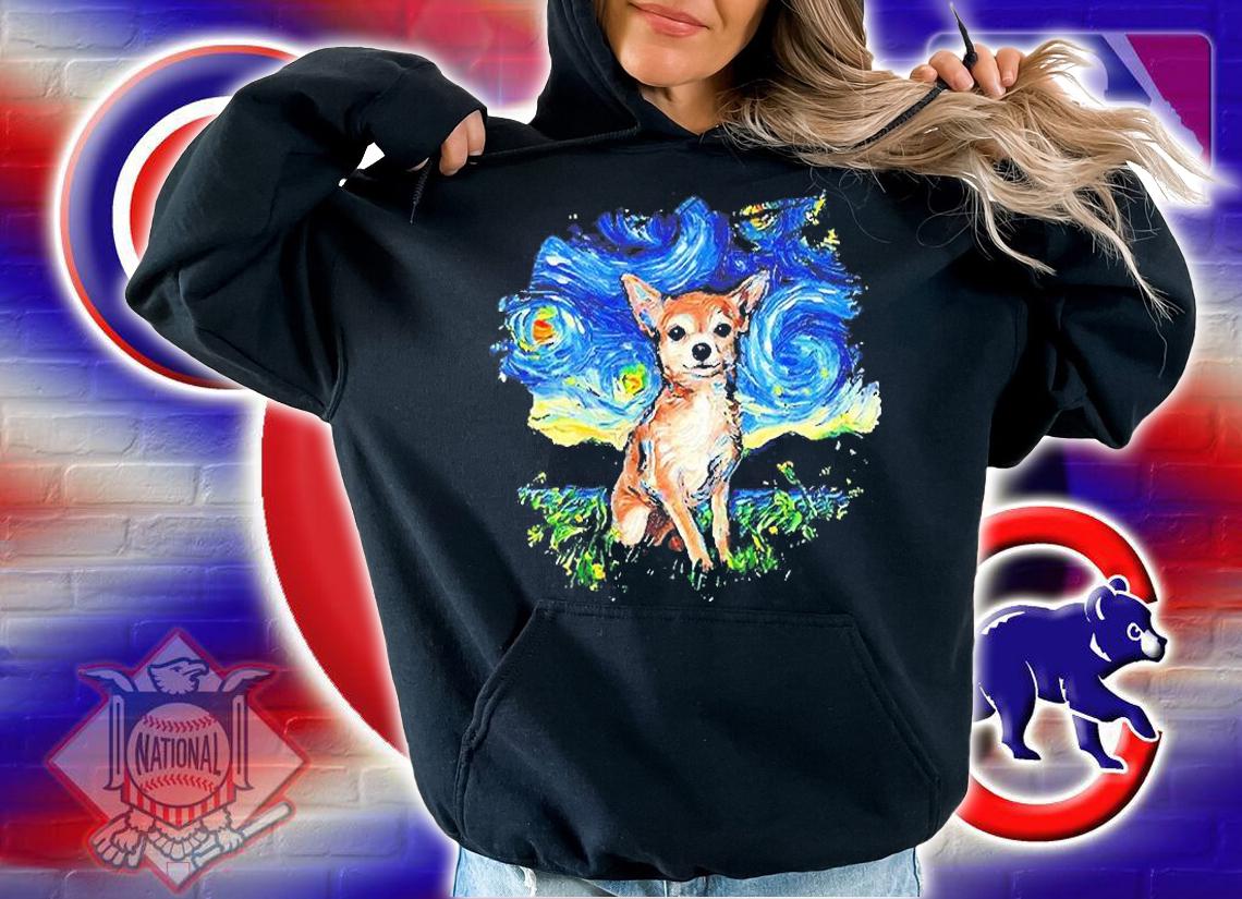 Chihuahua Starry Night With Border T-Shirt