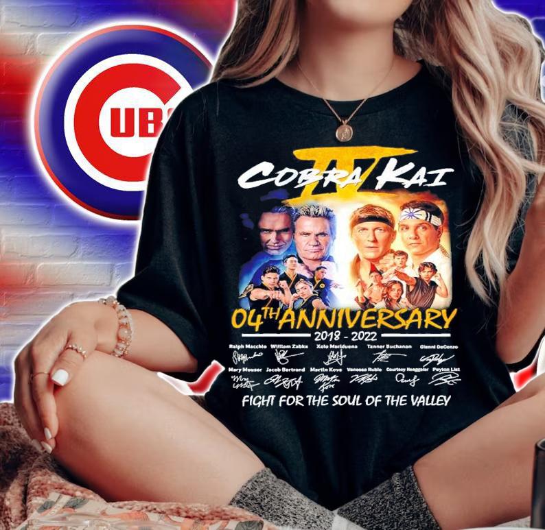 Cobra Kai 04th Anniversary 2018-2022 Signatures Fight For The Soul Of The Valley Shirt