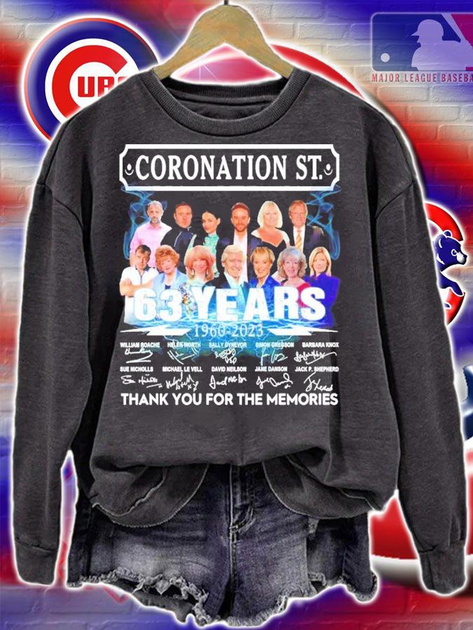Coronation St. 63 Years 1960-2023 Signatures Thank You For The Memories Shirt sweatshirt