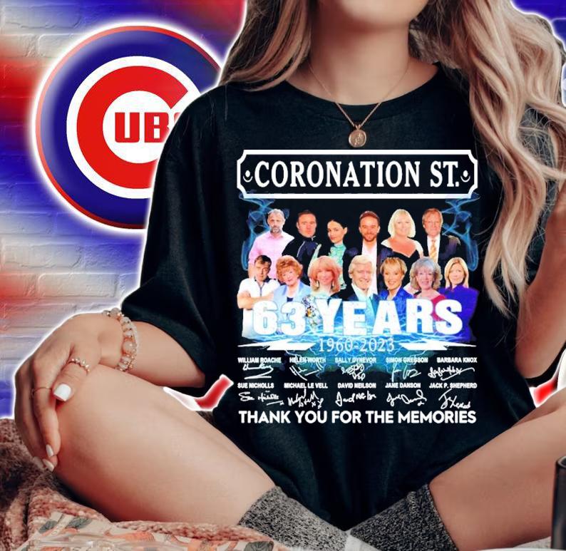 Coronation St. 63 Years 1960-2023 Signatures Thank You For The Memories Shirt woman shirt
